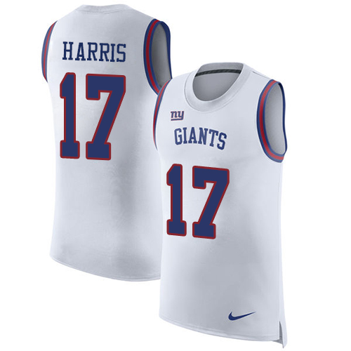 Nike Giants #17 Dwayne Harris White Men's Stitched NFL Limited Rush Tank Top Jersey